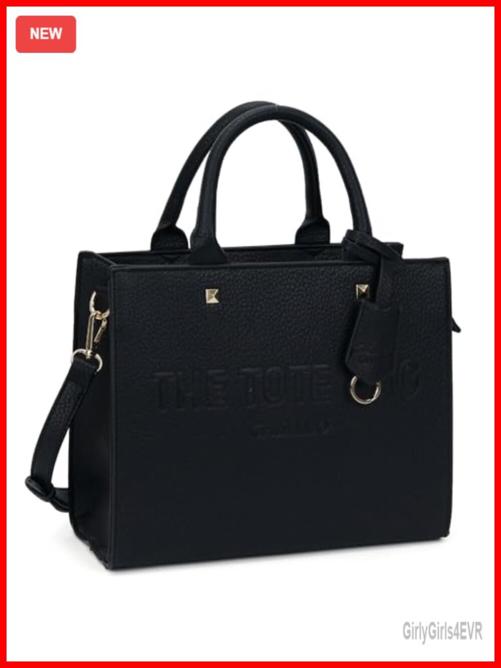 Faux Leather Tote Bag Women Satchel Handbag Adjustable Strap